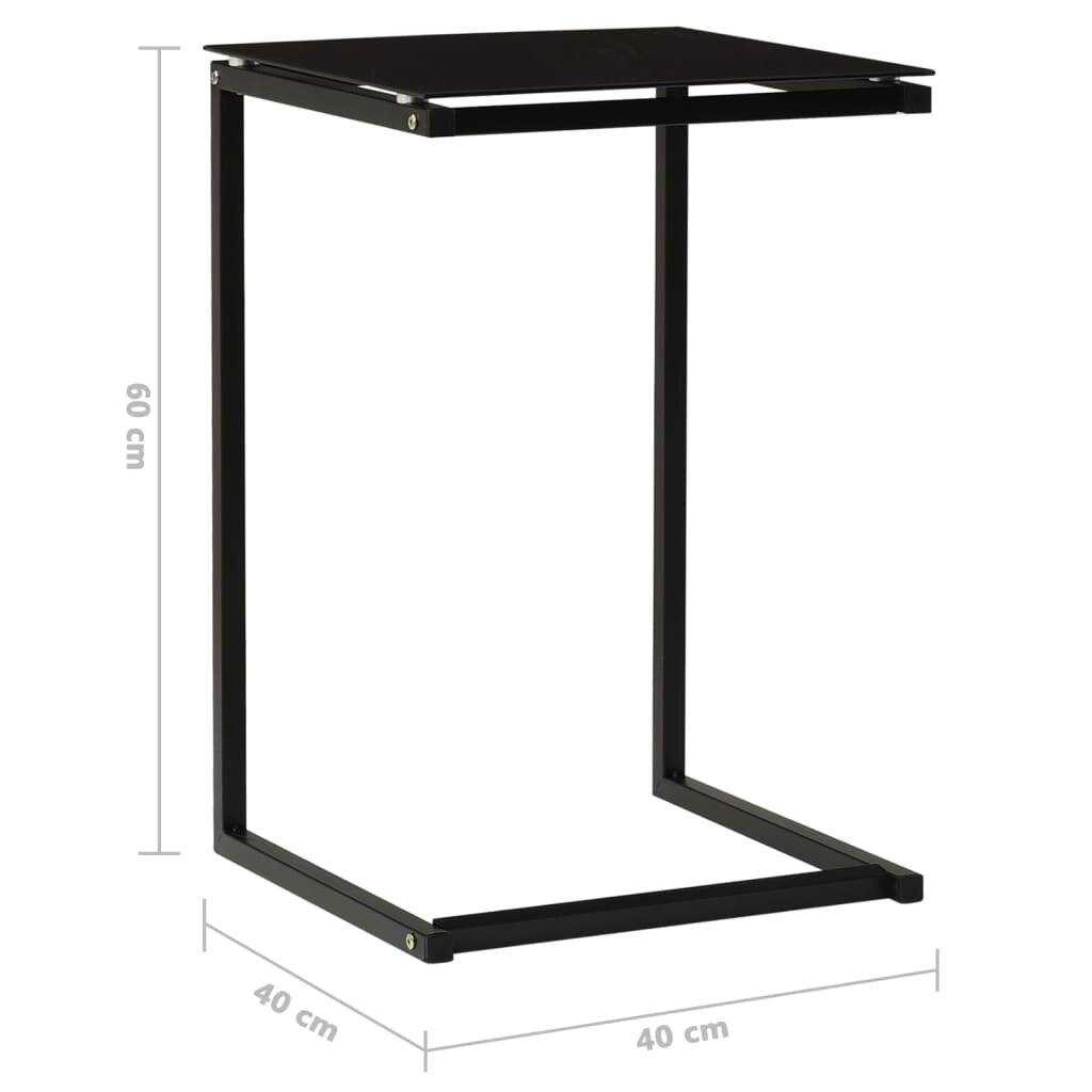 vidaXL Beistelltisch Schwarz 40x40x60 cm Hartglas-6