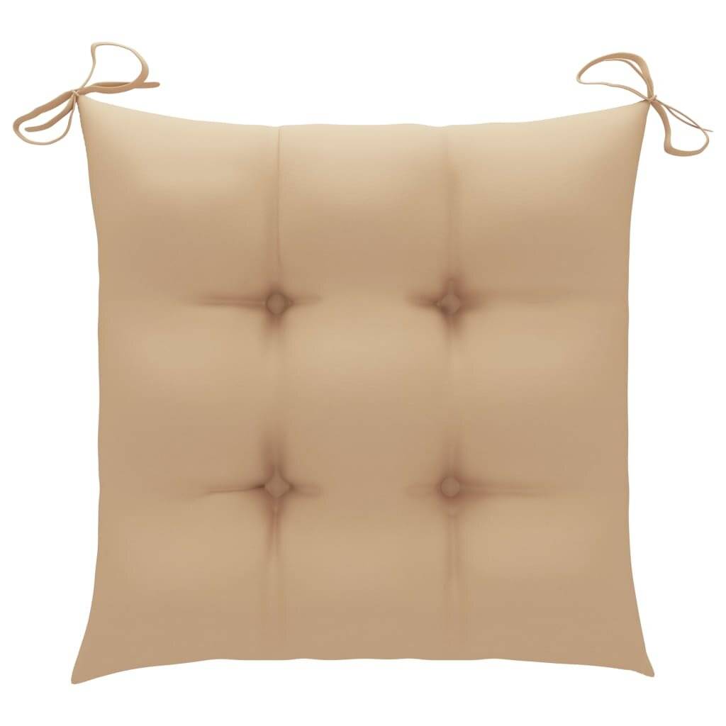 Symbolbild für Gartenstühle mit Beige Kissen 6 Stk. Massivholz Teak