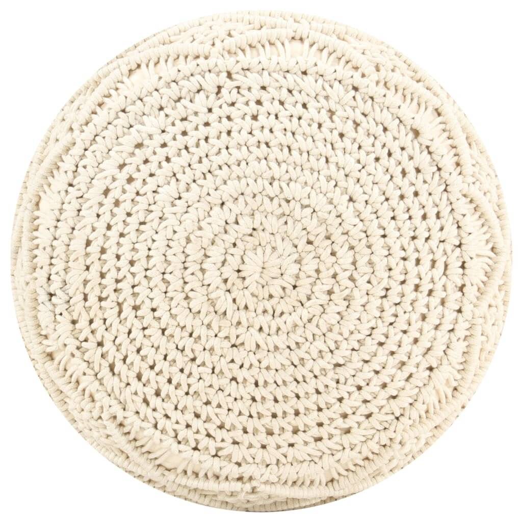 Makramee Sitzpuff Handgefertigt 45x30 cm Baumwolle-2