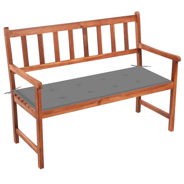 Gartenbank mit Auflage 120 cm Massivholz Akazie