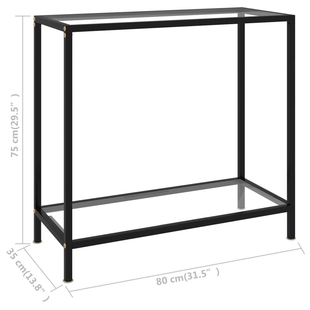 Konsolentisch Transparent 80x35x75 cm Hartglas-5