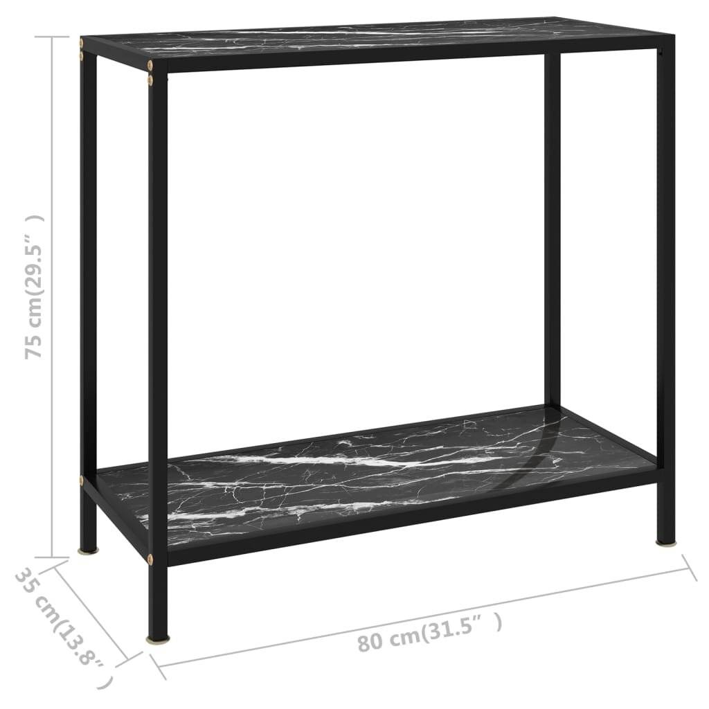 Konsolentisch Schwarz 80x35x75 cm Hartglas-5