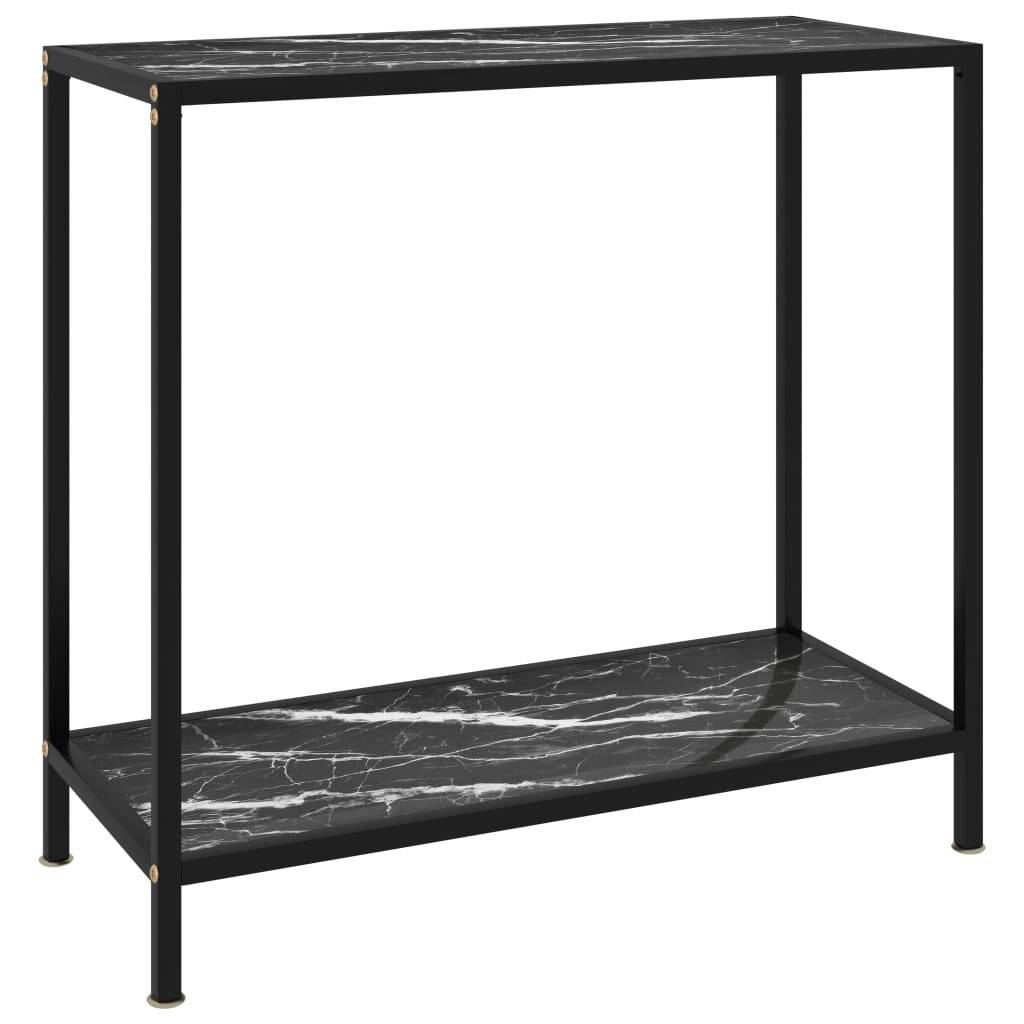 Konsolentisch Schwarz 80x35x75 cm Hartglas-0
