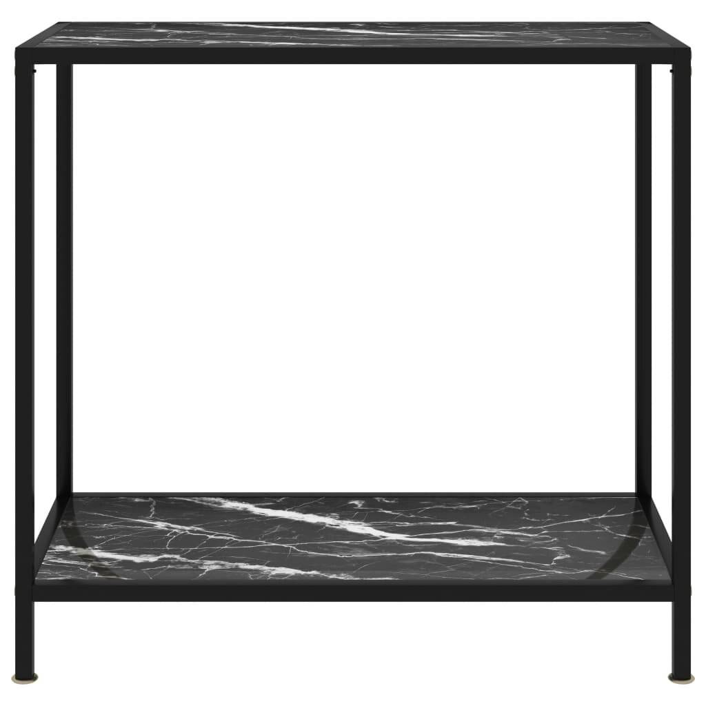 Konsolentisch Schwarz 80x35x75 cm Hartglas-1