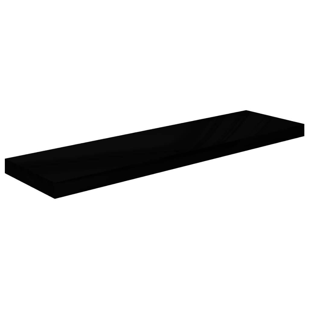 Wandregale Schwebend 4 Stk. Hochglanz-Schwarz 90x23,5x3,8cm MDF-3