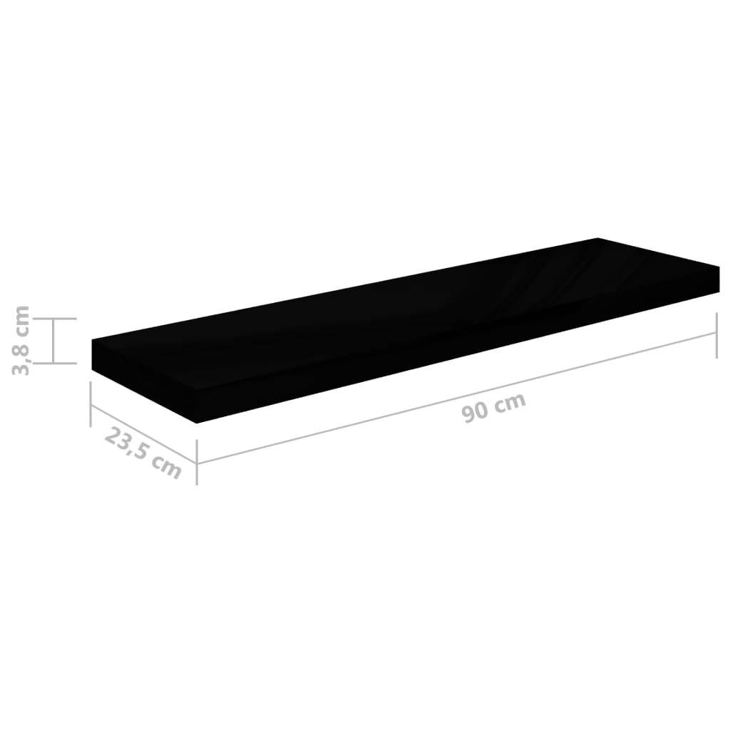 Symbolbild für Wandregale Schwebend 4 Stk. Hochglanz-Schwarz 90x23,5x3,8cm MDF