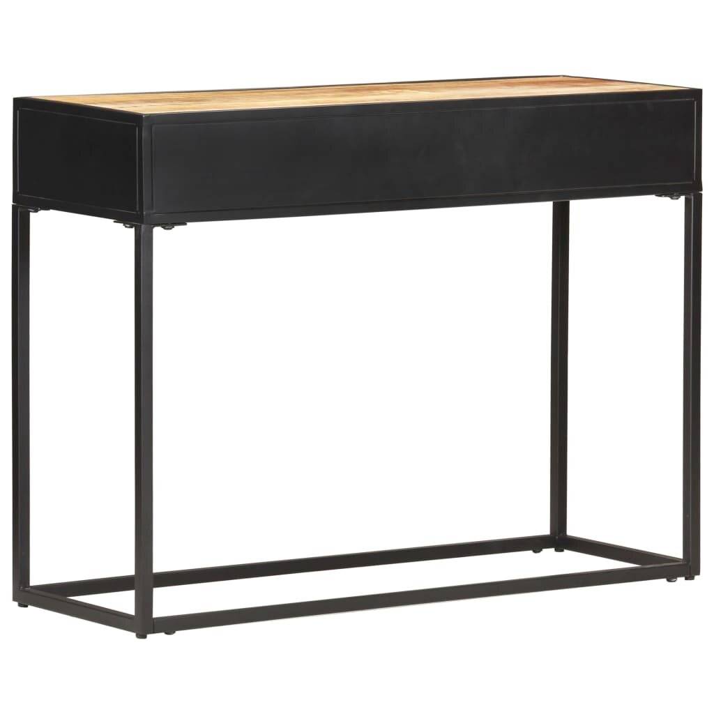 vidaXL Konsolentisch 100x35x75 cm Raues Mangoholz und Rohrgeflecht-5