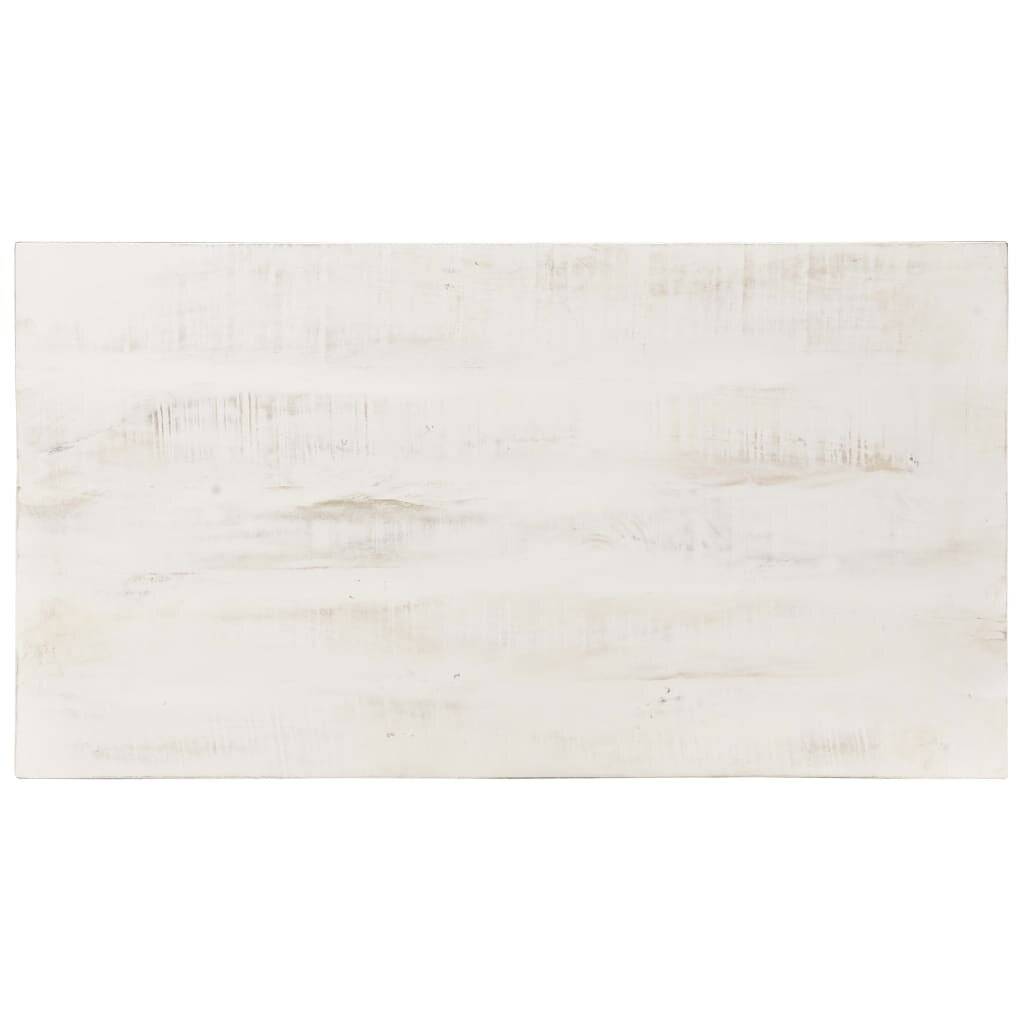 Couchtisch Weiß 110x60x45 cm Massivholz Mango-3