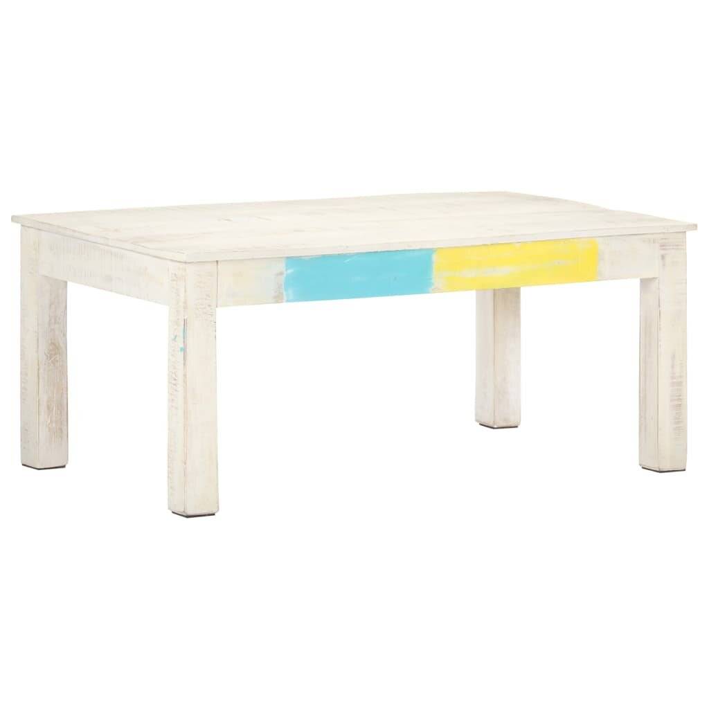 Symbolbild für Couchtisch Weiß 110x60x45 cm Massivholz Mango