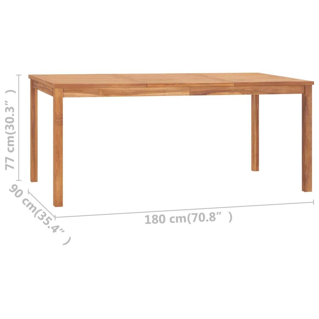 vidaXL Garten-Esstisch 180x90x77 cm Massivholz Teak-6