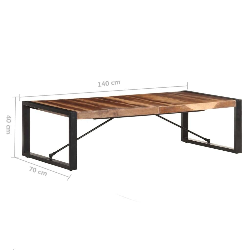 Couchtisch 140x70x40 cm Massivholz mit Palisander-Finish-6