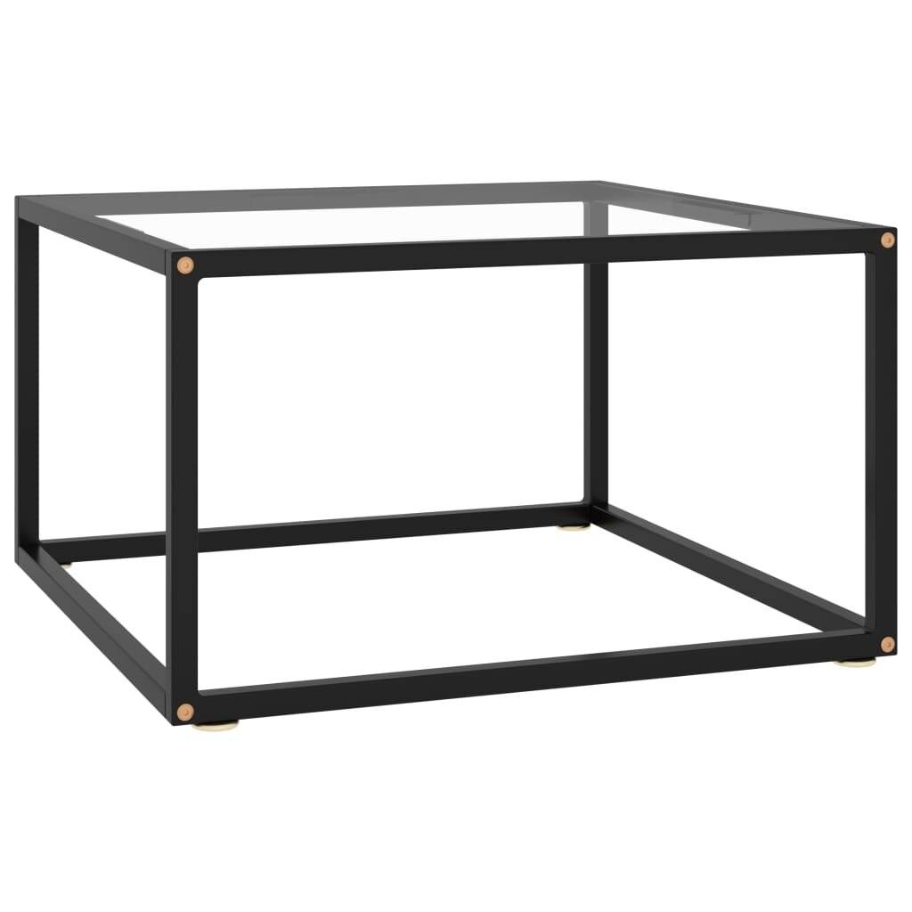 Beistelltisch Schwarz mit Hartglas 60x60x35 cm-5