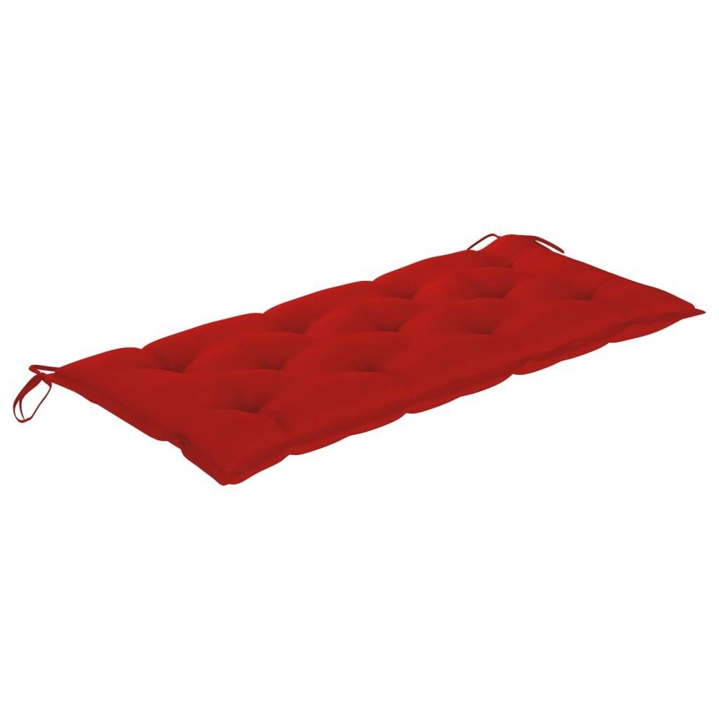 Klappbare Gartenbank mit Auflage 118 cm Bambus-1