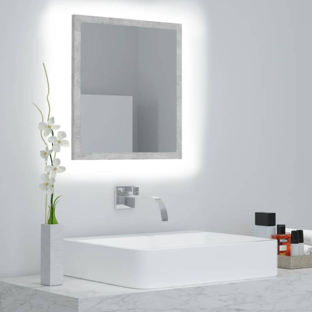 LED-Badspiegel Betongrau 40x8,5x37 cm Spanplatte-0