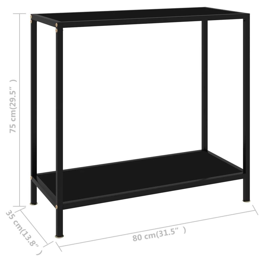Konsolentisch Schwarz 80x35x75 cm Hartglas-5