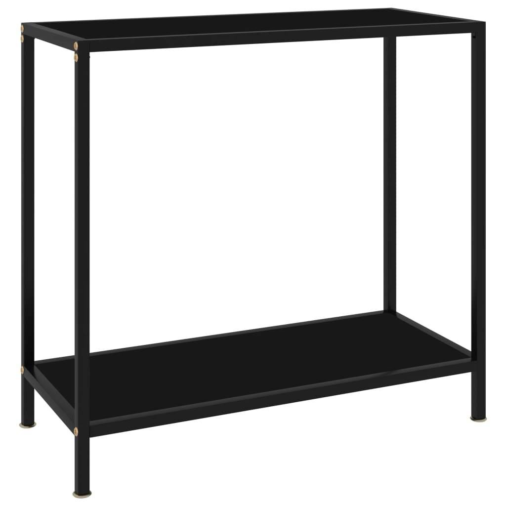 Konsolentisch Schwarz 80x35x75 cm Hartglas-0