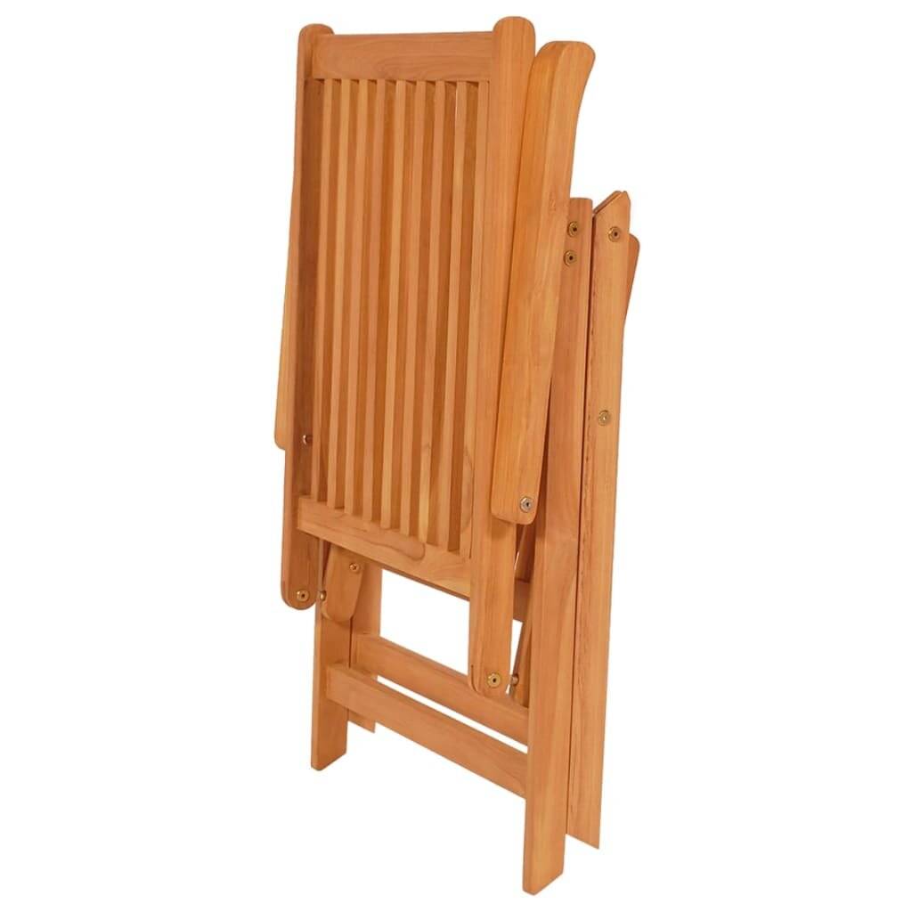 Garten-Liegestühle mit Kissen 8 Stk. Massivholz Teak-4