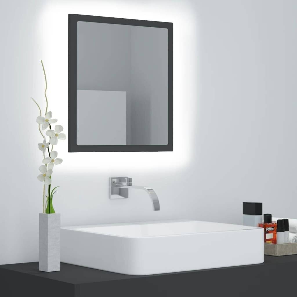 LED-Badspiegel Grau 40x8,5x37 cm Spanplatte