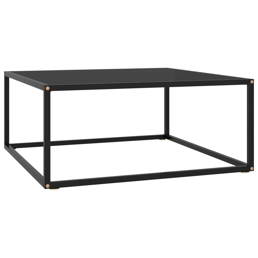 Beistelltisch Schwarz mit Schwarzem Glas 80x80x35 cm