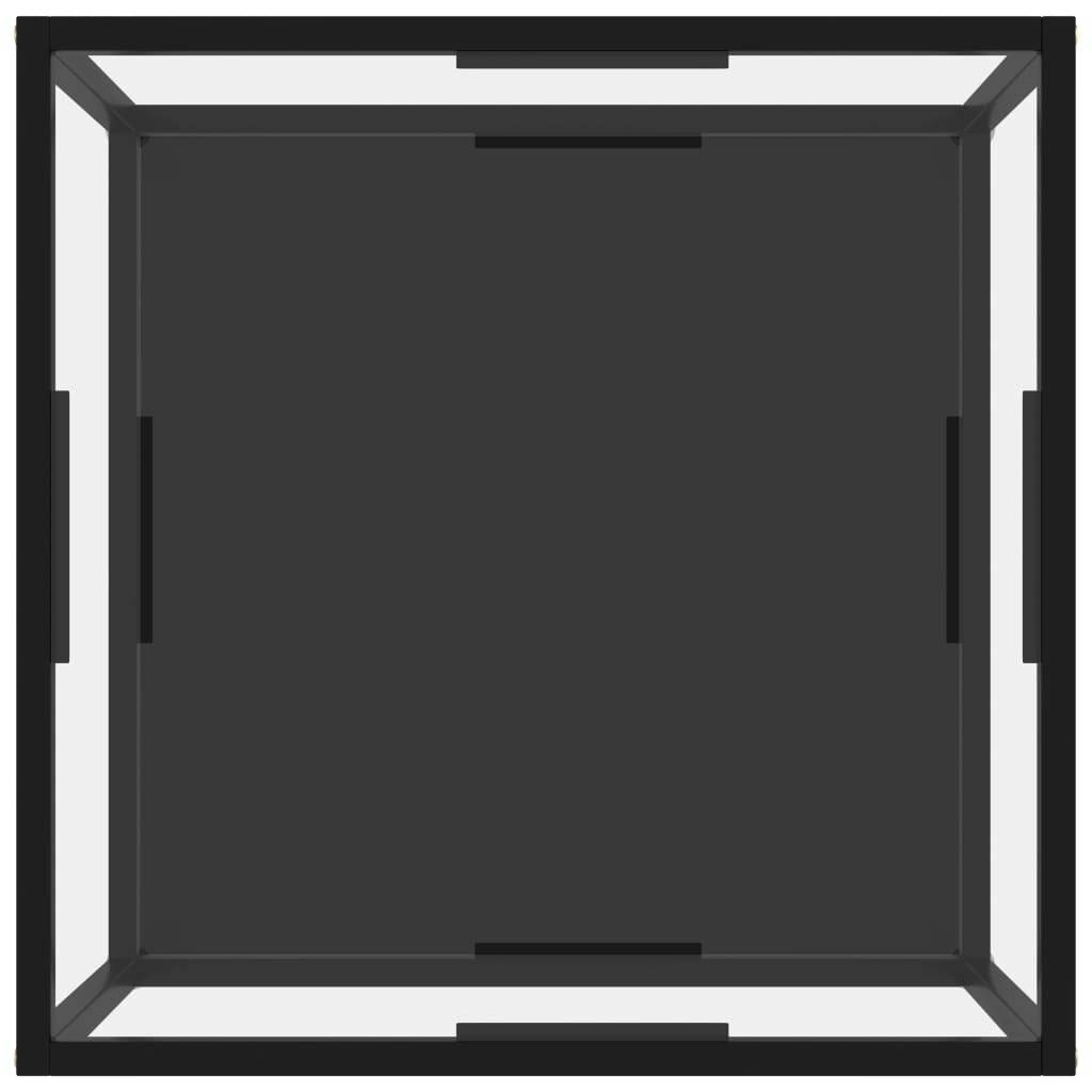 Beistelltisch Transparent und Schwarz 60x60x35 cm Hartglas-2