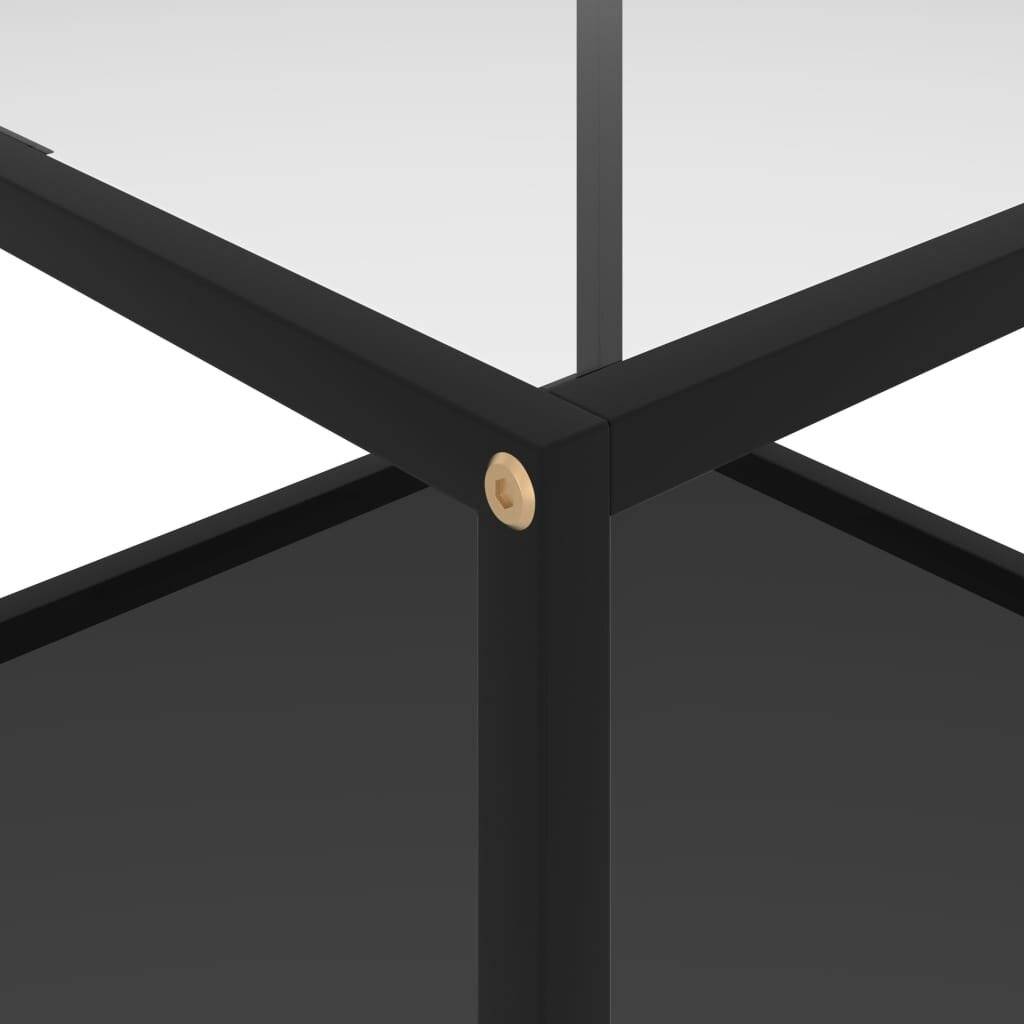 Beistelltisch Transparent und Schwarz 60x60x35 cm Hartglas-3