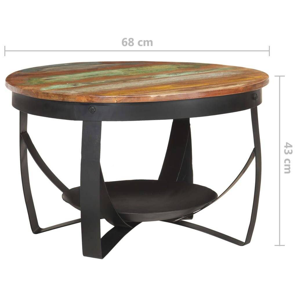 vidaXL Couchtisch Ø68x43 cm Recyceltes Massivholz-5