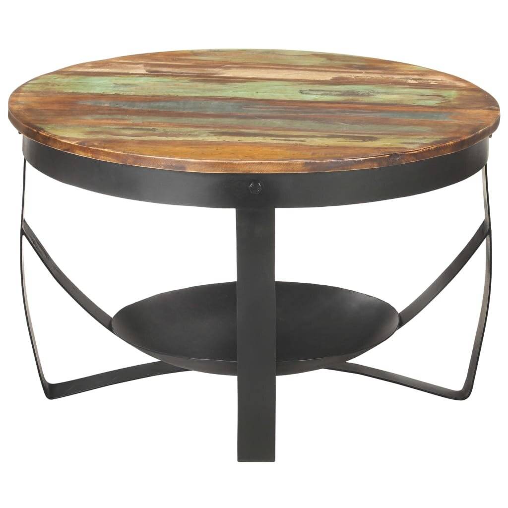 vidaXL Couchtisch Ø68x43 cm Recyceltes Massivholz-1