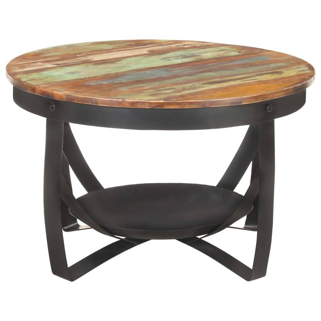 vidaXL Couchtisch Ø68x43 cm Recyceltes Massivholz-2