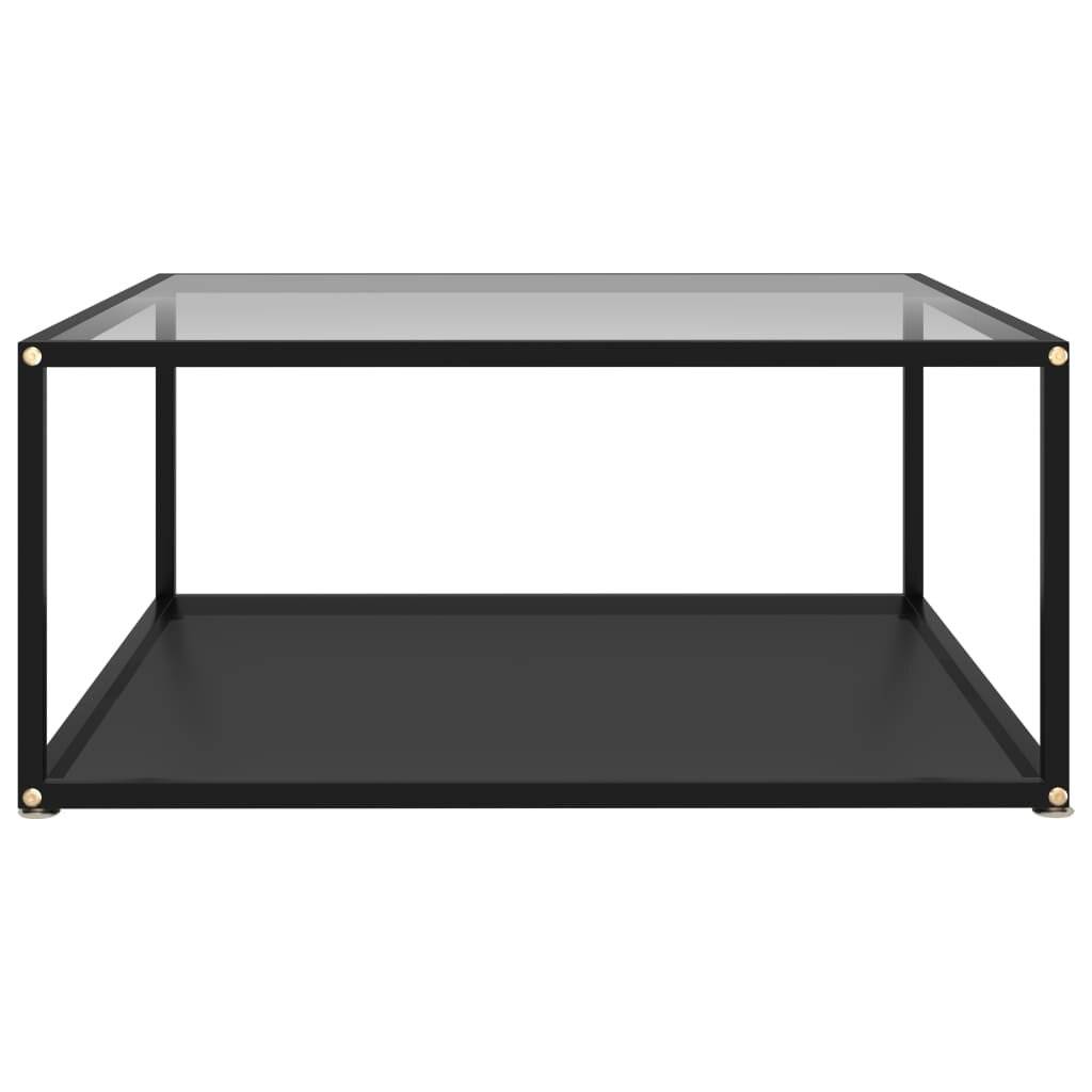 Beistelltisch Transparent und Schwarz 80x80x35 cm Hartglas-1
