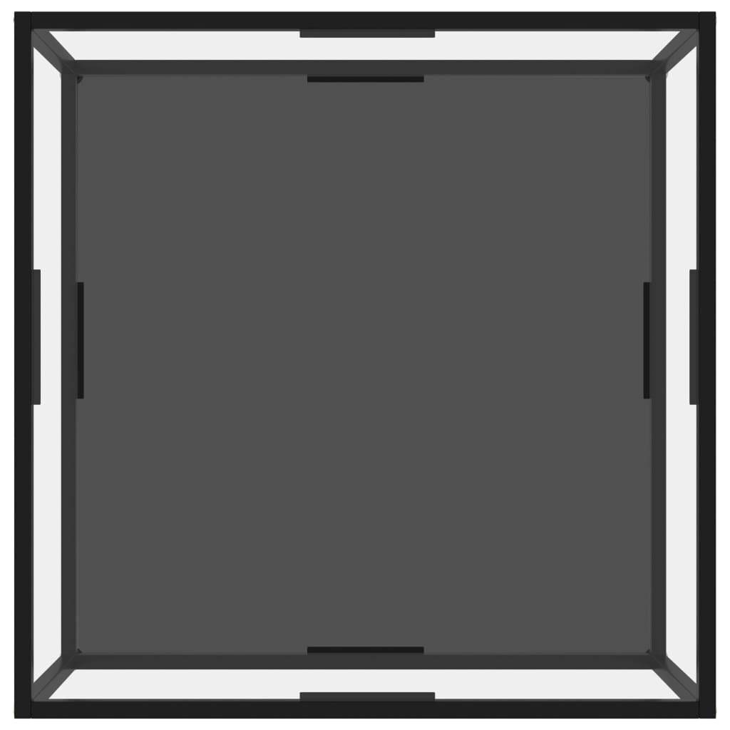 Beistelltisch Transparent und Schwarz 80x80x35 cm Hartglas-2