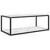 vidaXL Couchtisch Weiß 100x50x35 cm Hartglas