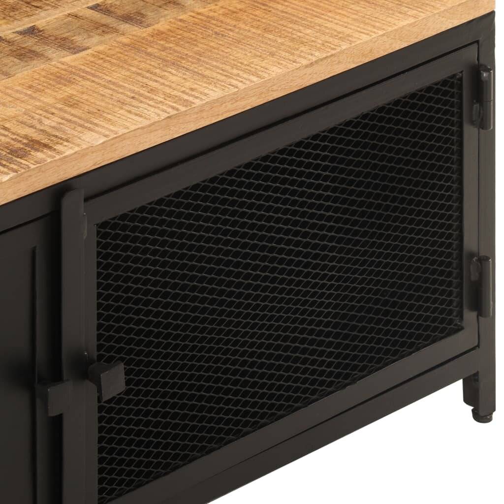 Couchtisch 90x50x37 cm Raues Mango-Massivholz-5