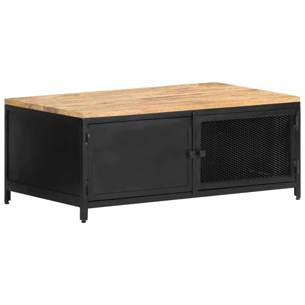 Couchtisch 90x50x37 cm Raues Mango-Massivholz-0