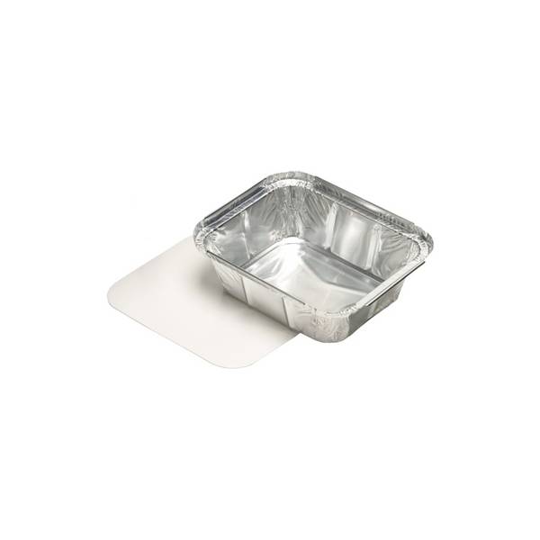 PAPSTAR Aluminium-Schale eckig, mit Deckel, 500 ml