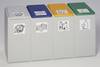 Kunststoff-Container, Volumen 40 l, 4-fach, lichtgrau, ohne Deckel, BxTxH 1010x405x570 mm