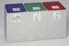 Kunststoff-Container, Volumen 60 l, 3-fach, lichtgrau, ohne Deckel, BxTxH 1060x405x570 mm