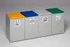 Kunststoff-Container, Volumen 60 l, 4-fach, lichtgrau, ohne Deckel, BxTxH 1410x405x570 mm