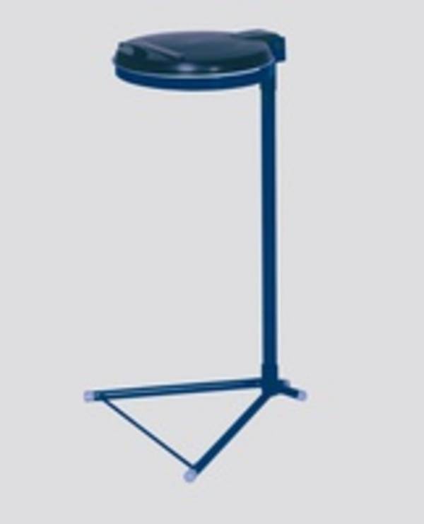 Müllsackständer - für einen 120 l Sack - 980 x 500 x 530 mm (HxBxT) - enzianblau - Deckel Kunststoff, schwarz