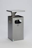 Kombi- Ascher mit Schutzdach für den Außenbereich - Mülleimer - Farbe silber-1