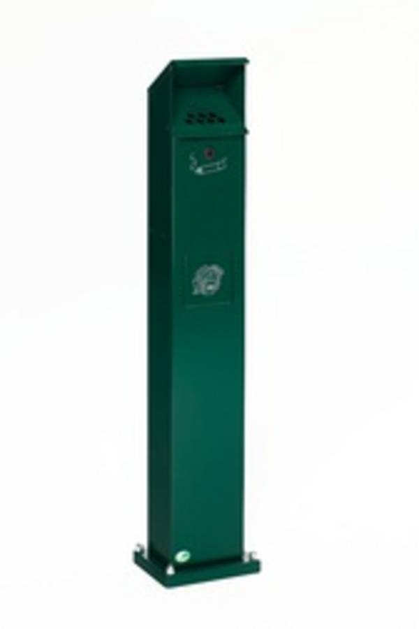 Kombiascher, Standascher - Abfallsammler - Volumen 5 l - 1.150 x 180 x 150 mm (HxBxT) - moosgrün