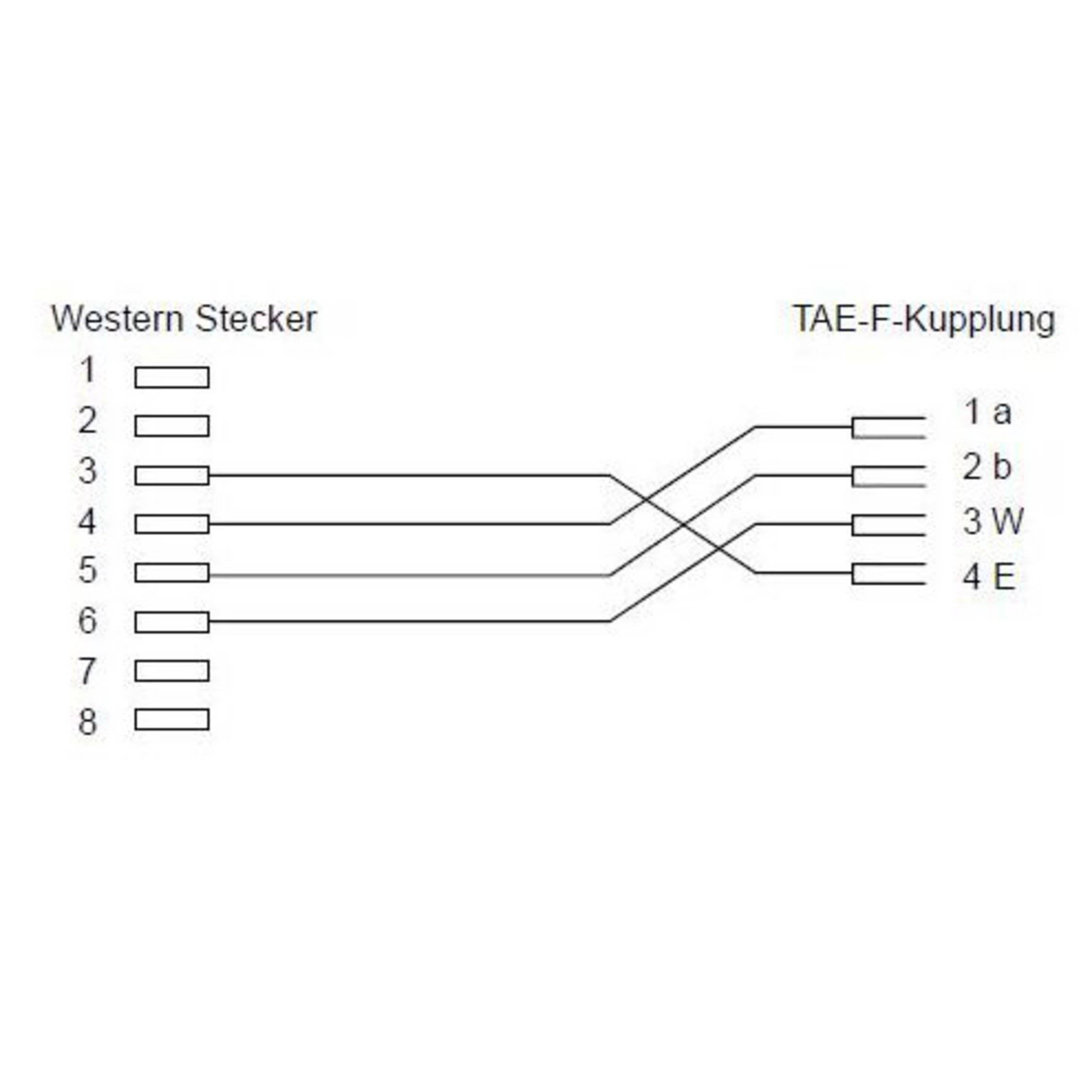 Western-Stecker 8/4 / TAE F-Buchse 0,2m-1
