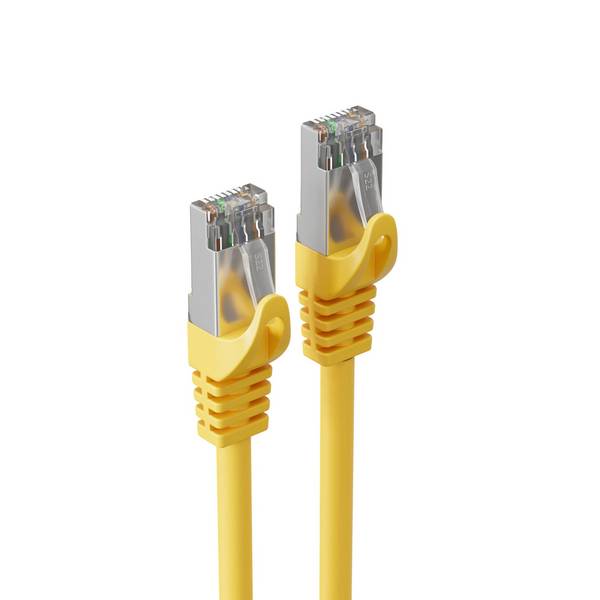 RJ45 Patchkabel m. CAT 7 Rohkabel PIMF gelb 10m