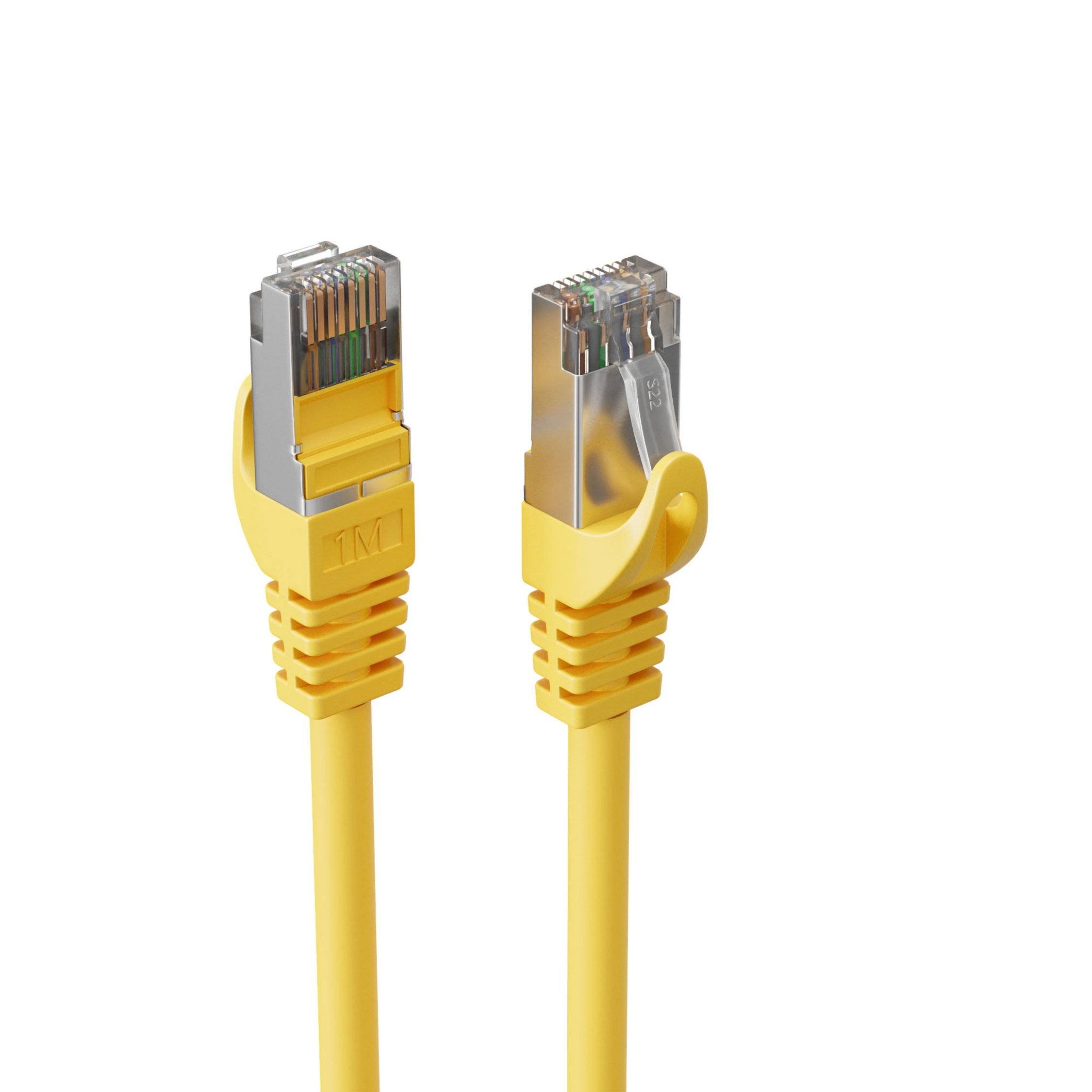 RJ45 Patchkabel m. CAT 7 Rohkabel PIMF gelb 10m-2