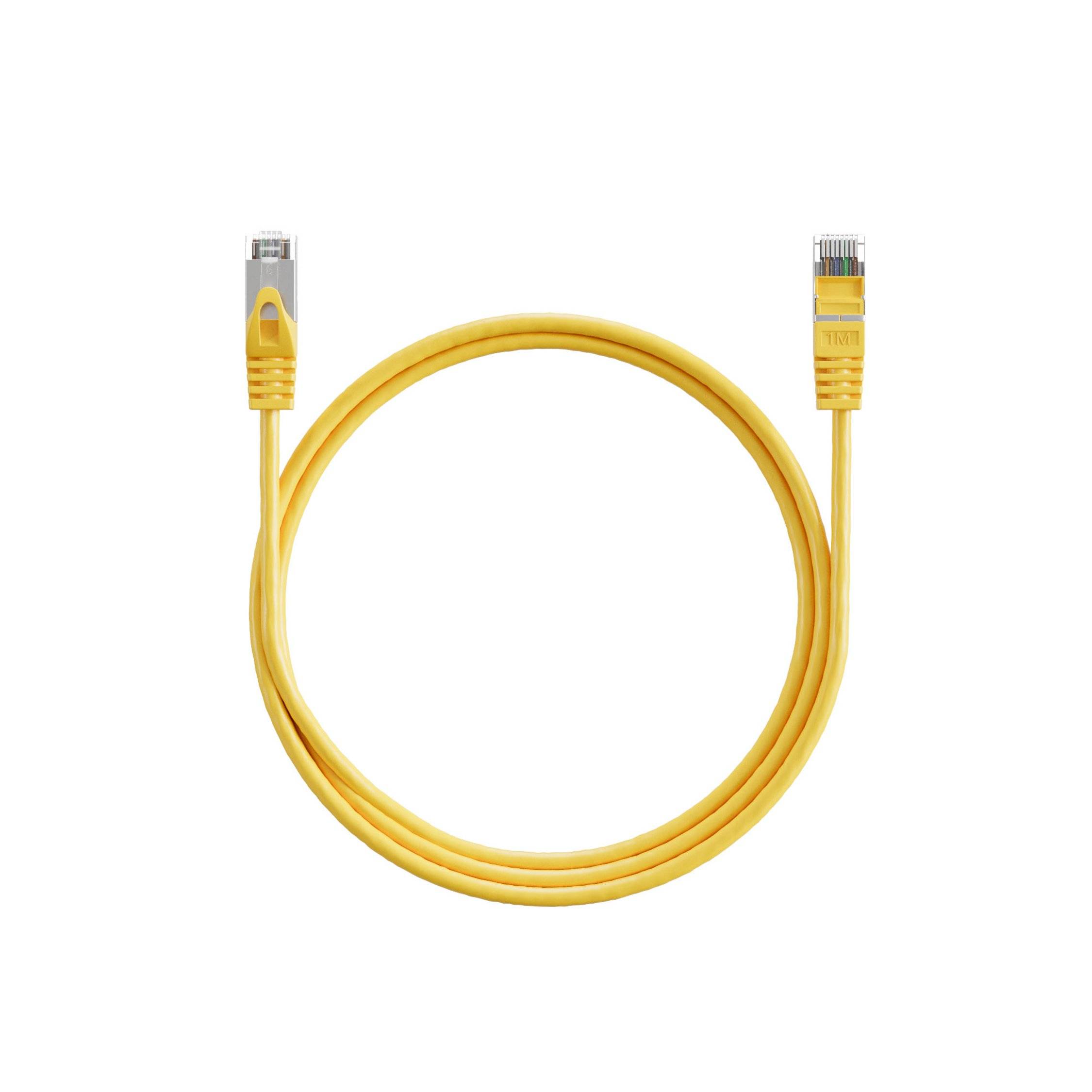 RJ45 Patchkabel m. CAT 7 Rohkabel PIMF gelb 10m-3