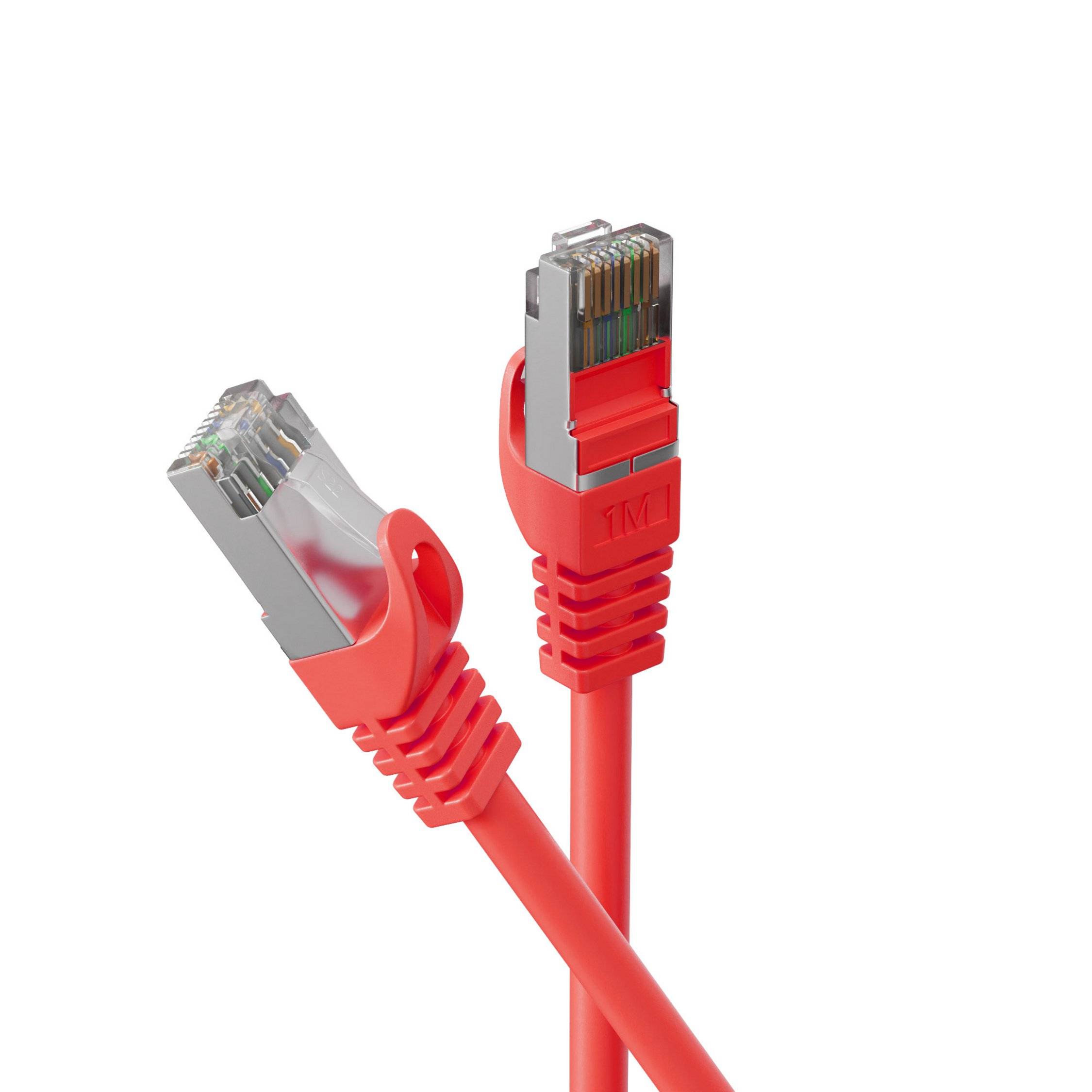RJ45 Patchkabel m. CAT 7 Rohkabel PIMF rot 30m-1