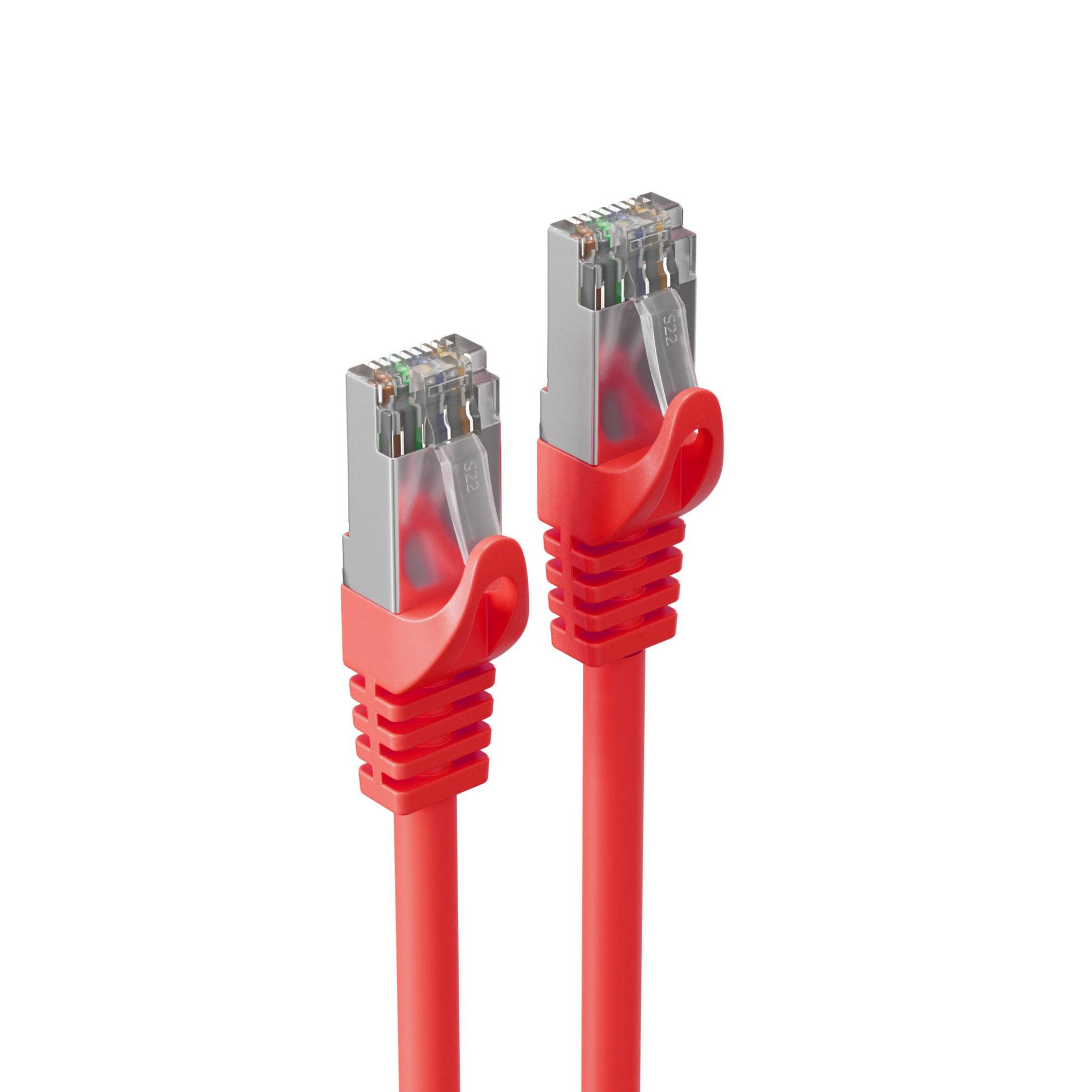 RJ45 Patchkabel m. CAT 7 Rohkabel PIMF rot 30m-0