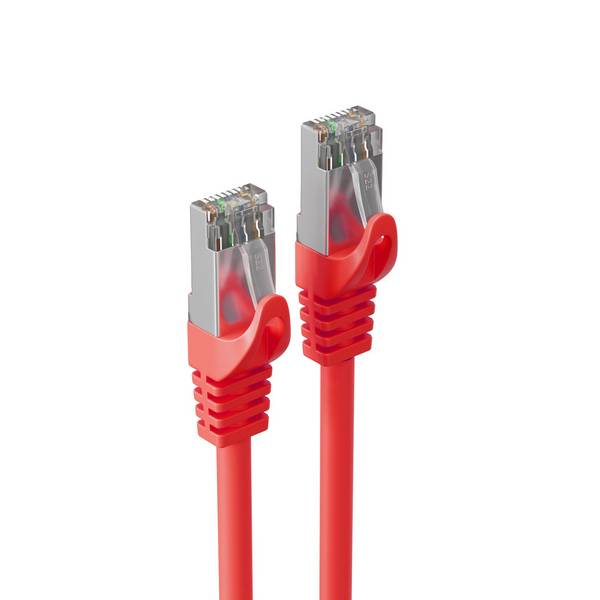 RJ45 Patchkabel m. CAT 7 Rohkabel PIMF rot 30m