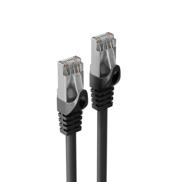 RJ45 Patchkabel m. CAT 7 Rohkabel PIMF schwarz 3m