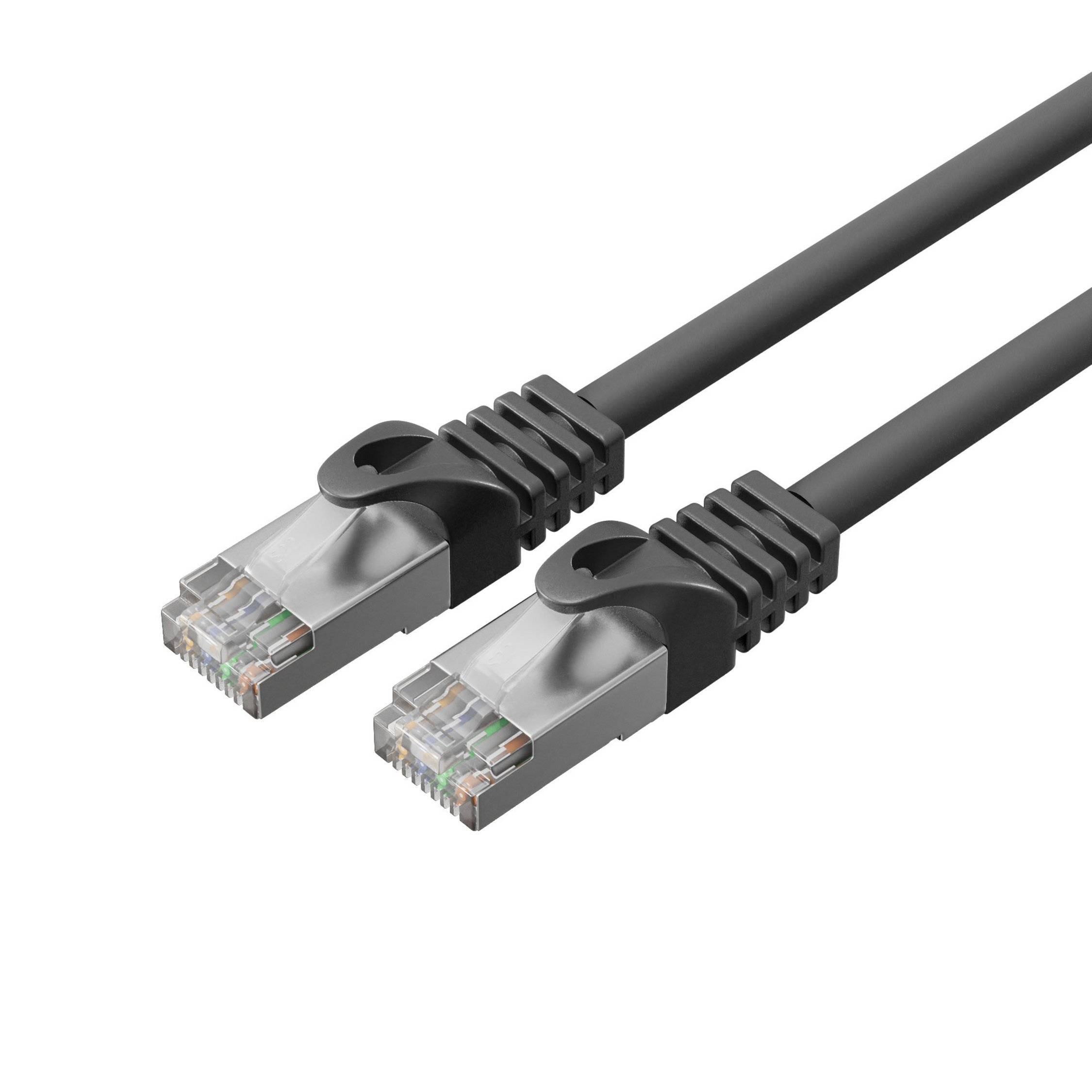 RJ45 Patchkabel m. CAT 7 Rohkabel PIMF schwarz 3m-2