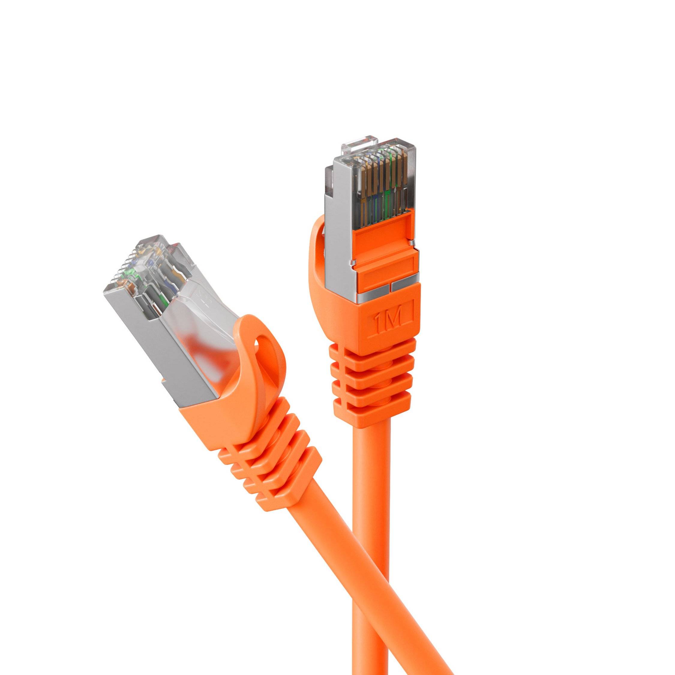 RJ45 Patchkabel m. CAT 7 Rohkabel PIMF orange 3m-1
